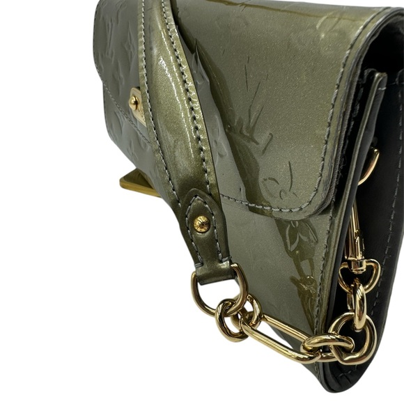 Louis Vuitton Olive Green Monogram Vernis LV Wallet On Chain Sunset Blvd Clutch - Picture 5 of 11